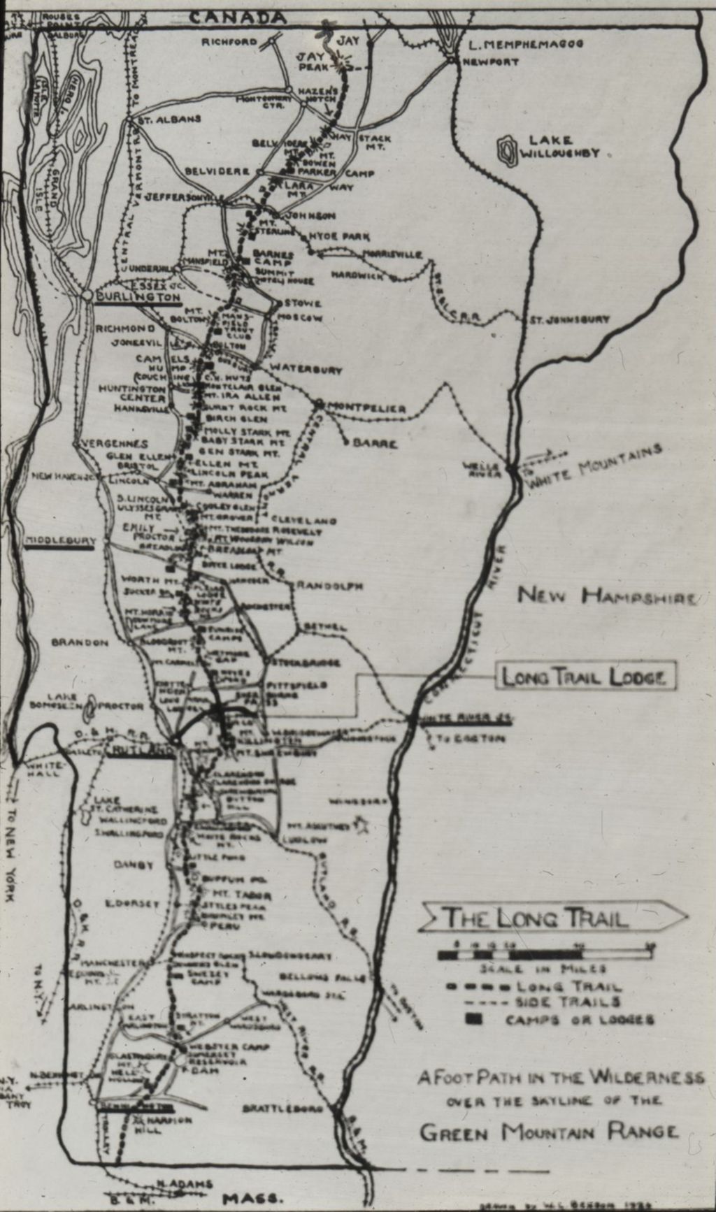 Miniature of Map of Vermont's Long Trail