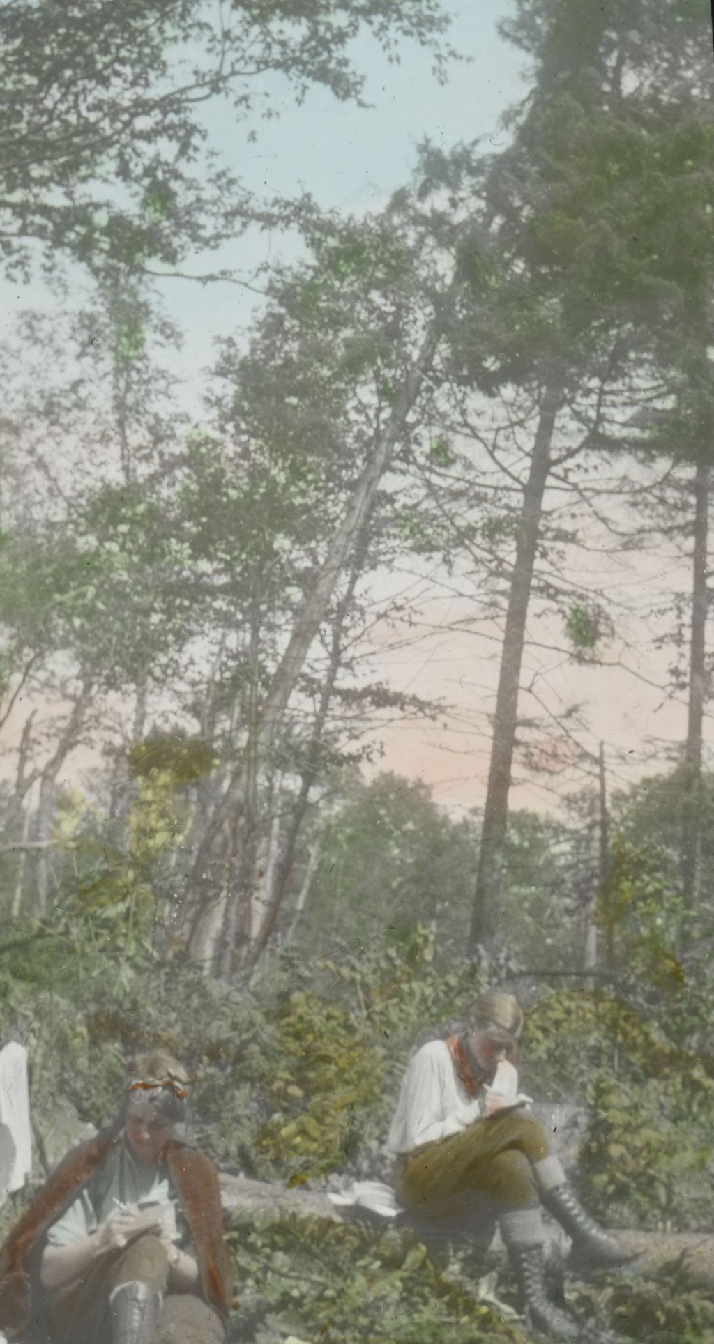 Miniature of Women writing while on the trail