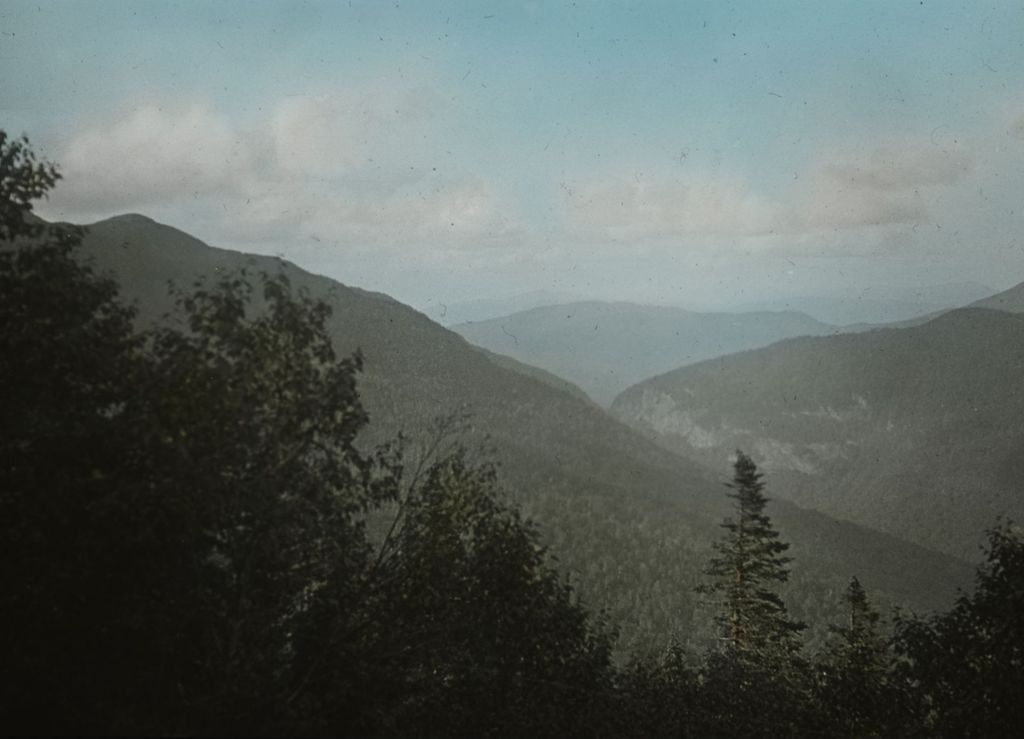 Miniature of Jay Peak, Belvidere Mountain, and Smugglers' Notch from the road near Mount Mansfield's nose