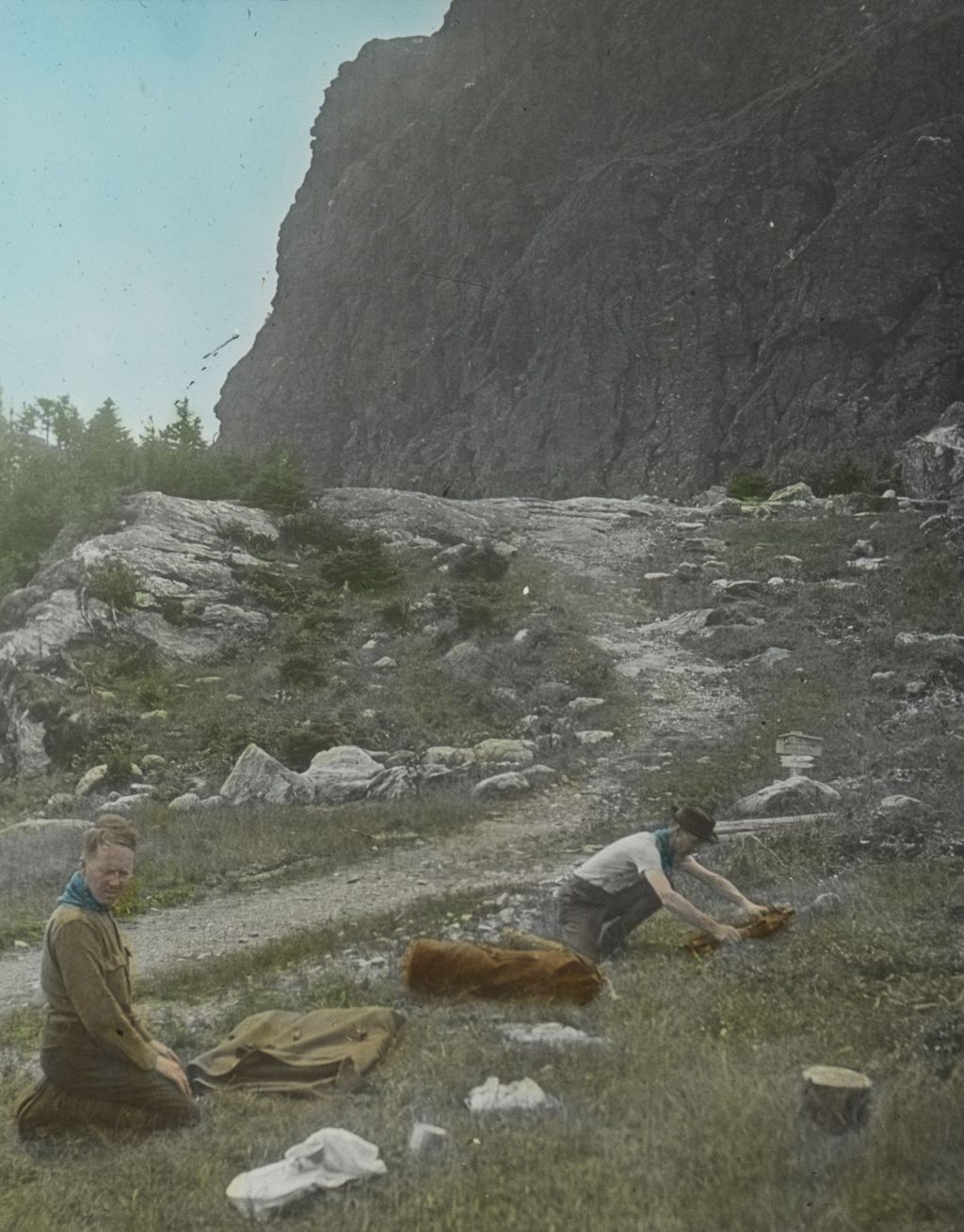 Miniature of Leach and Warren making packs on the Mount Mansfield nose