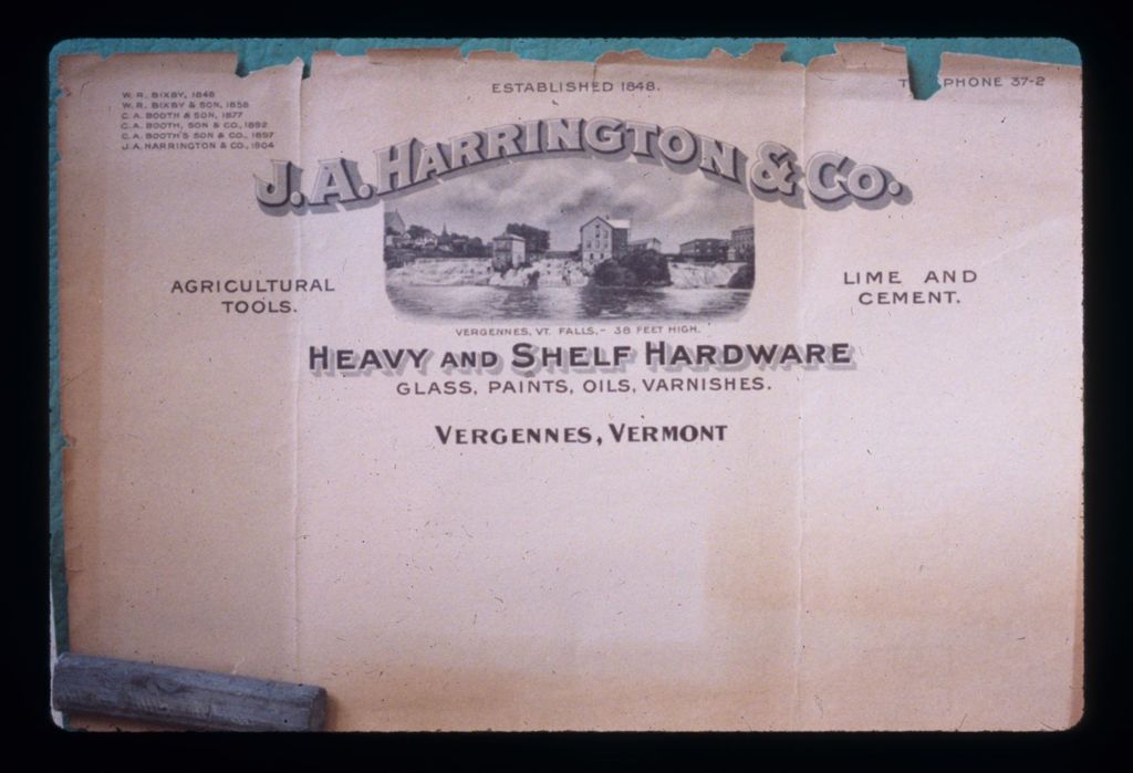 Miniature of J.A. Harrington + Co. - lime -cement - Hardware