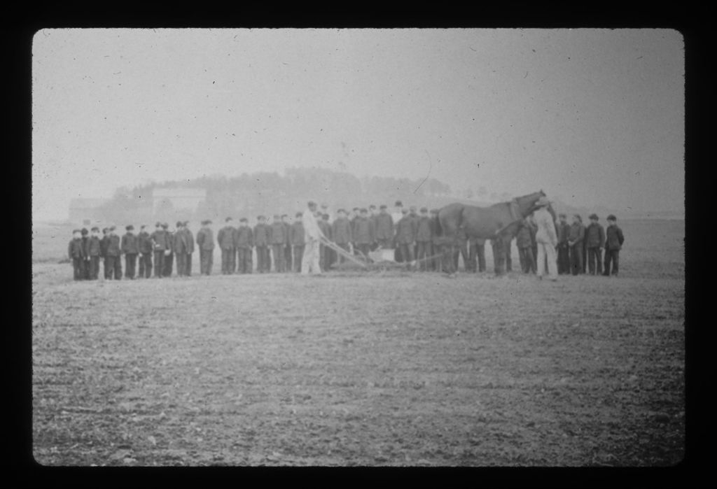 Miniature of Boys at Industrial School learning agriculture