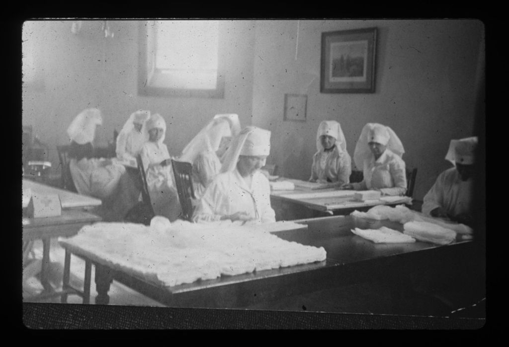 Miniature of World War I, Mrs. Norton and ladies wrapping bandages