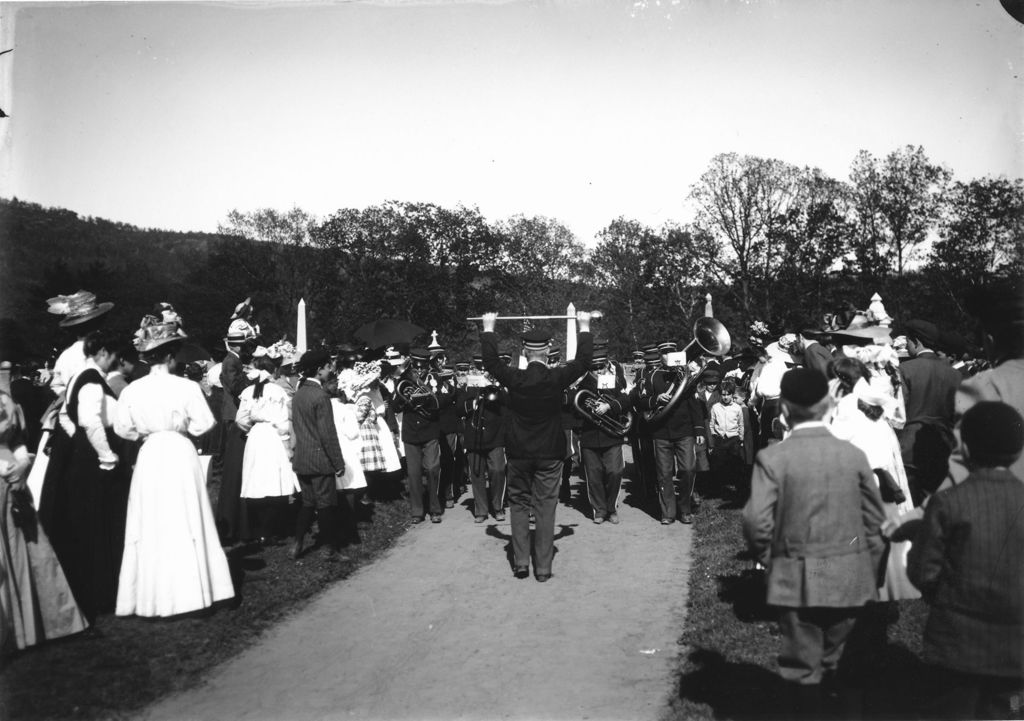 Miniature of Memorial Day celebration with marching band at Prospect Hill cemetery