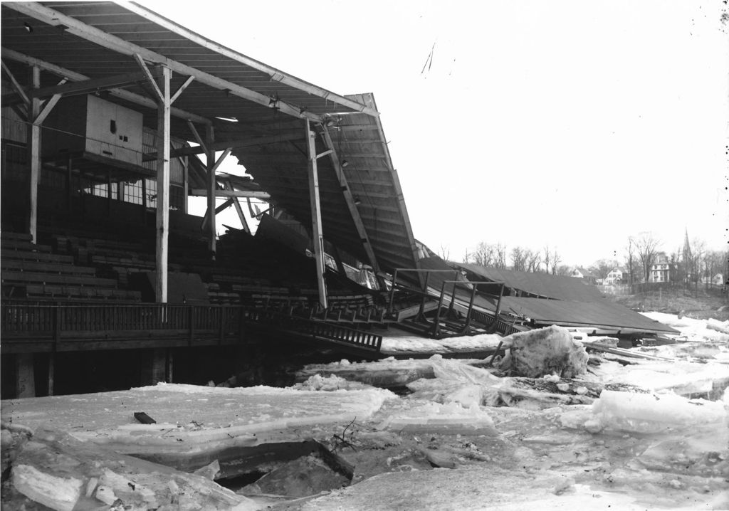 Miniature of Ice jam with collpased grand stand on Island Park