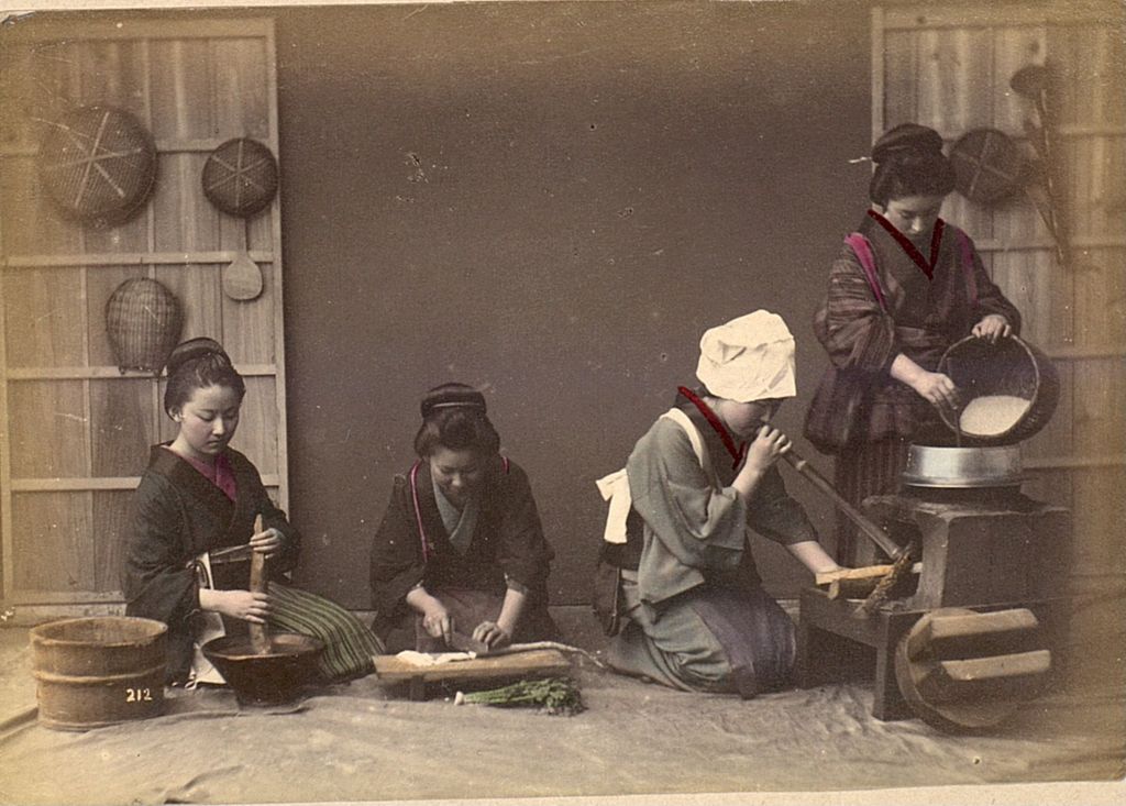 Miniature of Four women preparing a meal