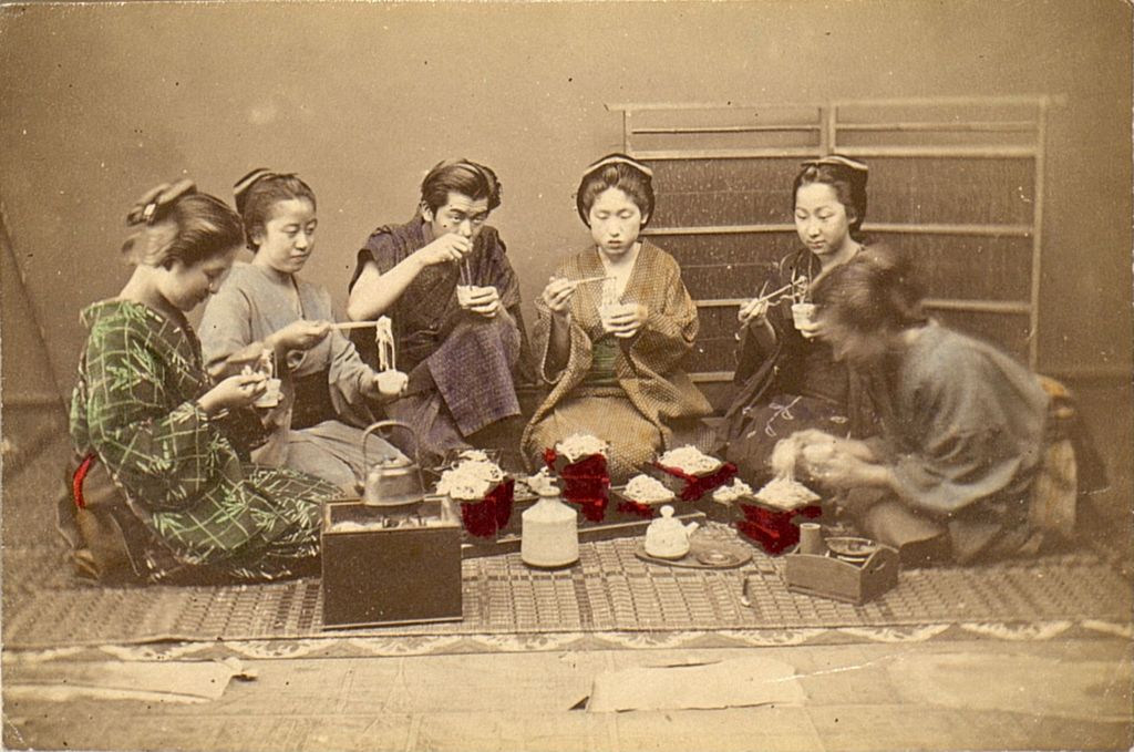 Miniature of A man and five women dining