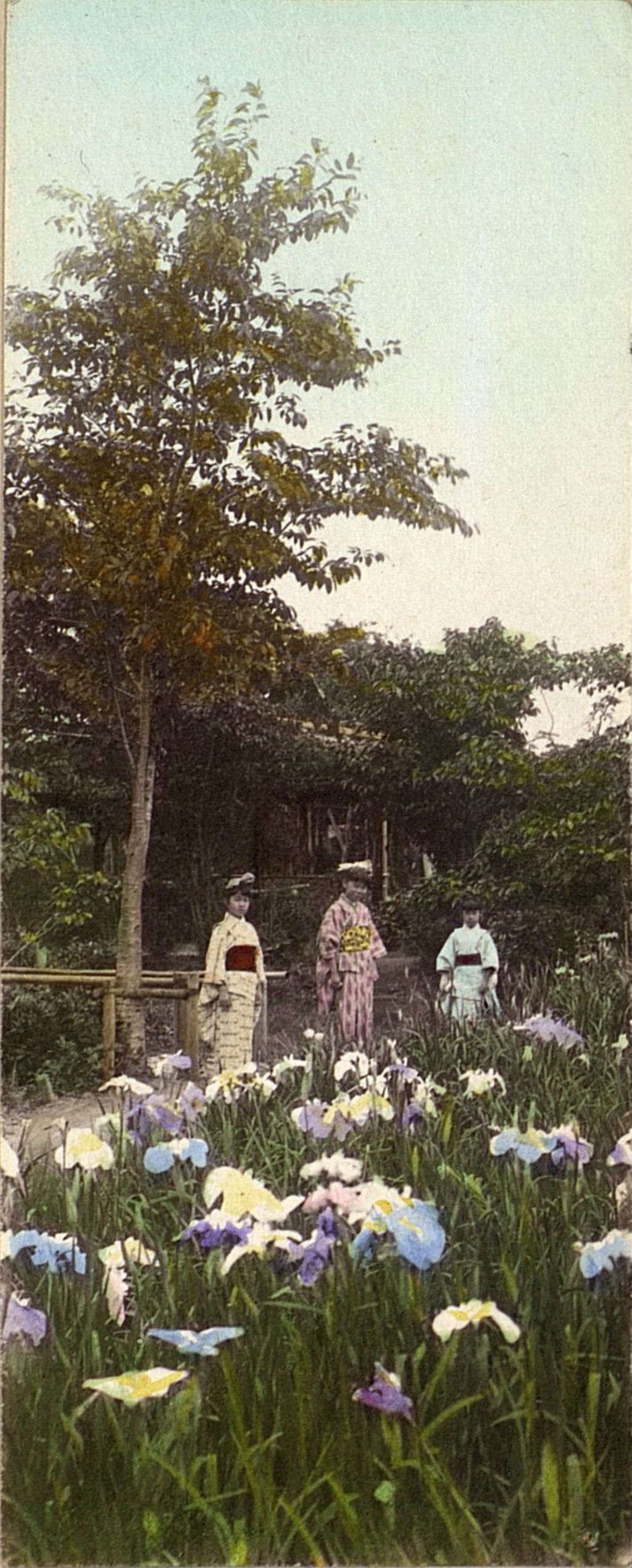 Miniature of Three children standing in a garden