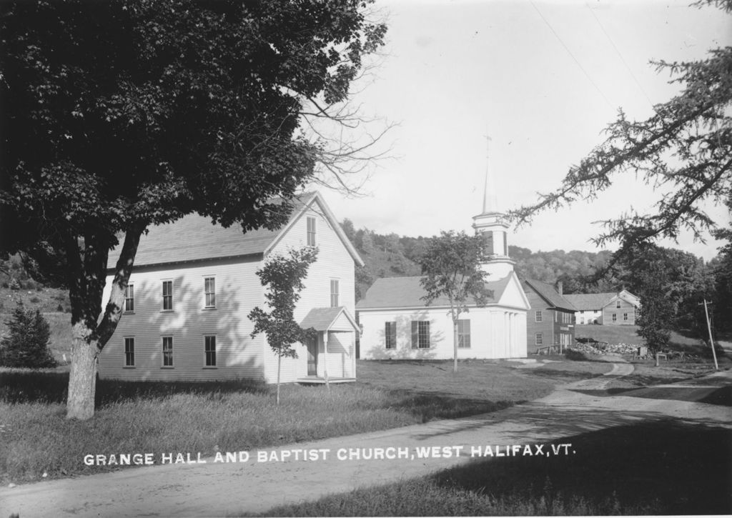 Miniature of Grange Hall and Baptist Church, West Halifax, Vt.