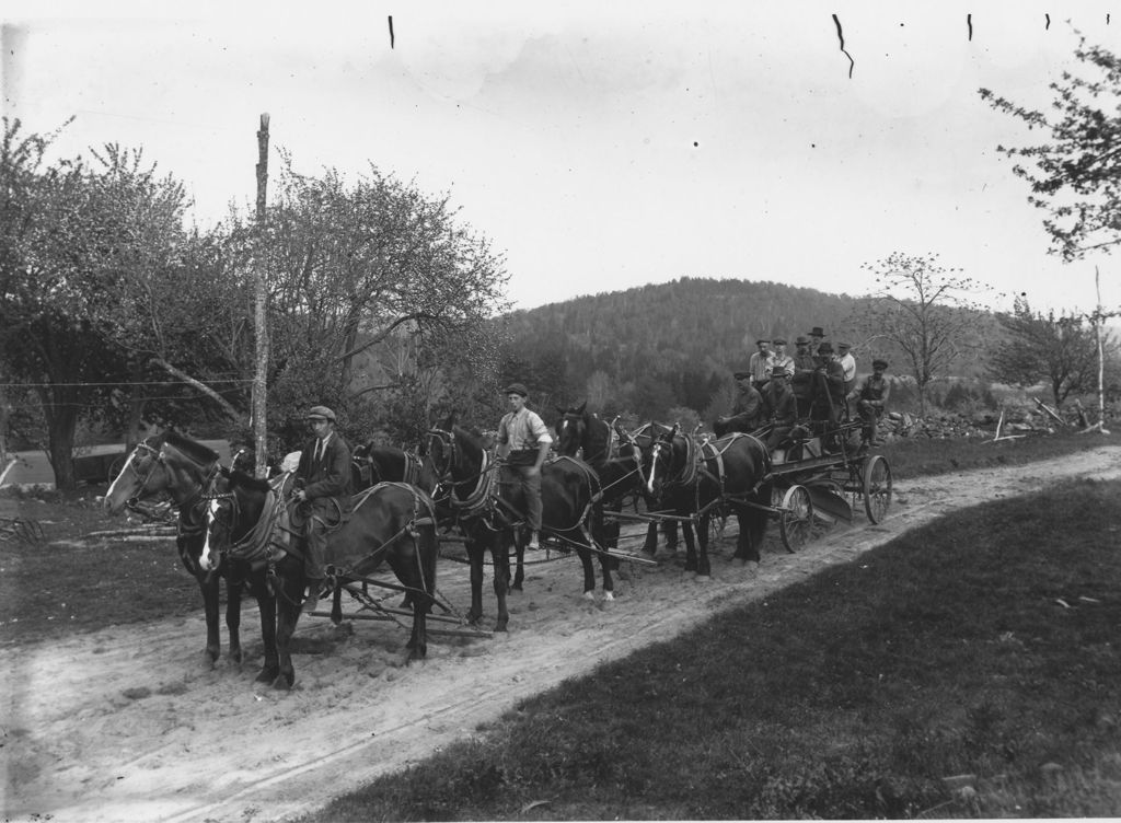 Miniature of Town Road Crew with Six Horse Team Plow and Workers, Marlboro, Vt.