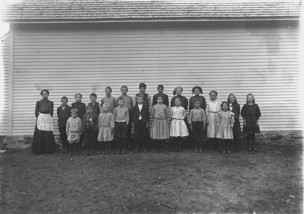 Miniature of Children and Teacher at the South Branch School, Marlboro, Vt.