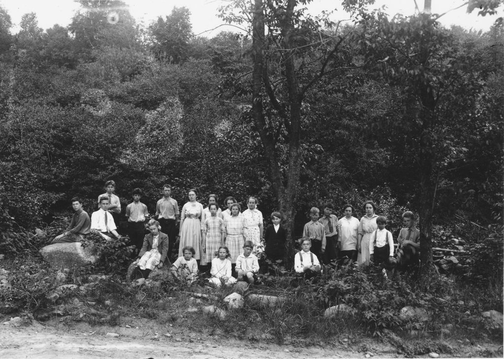 Miniature of Union District School Class Picture with Teacher Miss Edith Landman, Newfane, Vt.