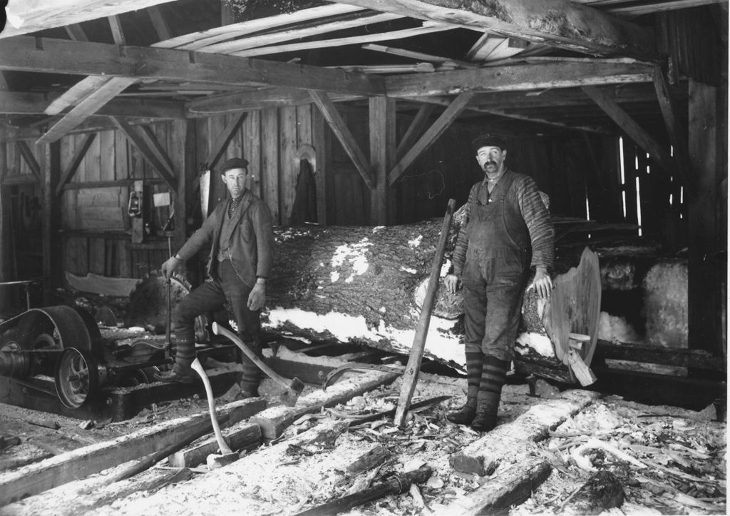 Miniature of Linas and Milton Bingham in Bingham's Mill, South Newfane, Vt.