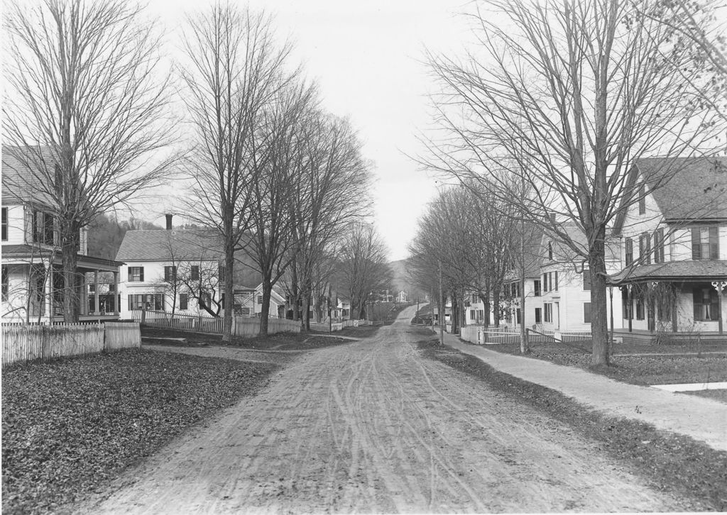 Miniature of Road lined with houses, Townshend, Vt.