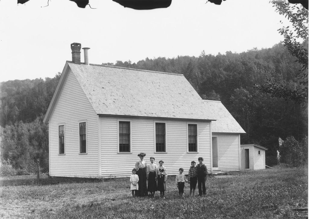 Miniature of Schoolhouse with teacher and school children out front, Wardsboro, Vt.