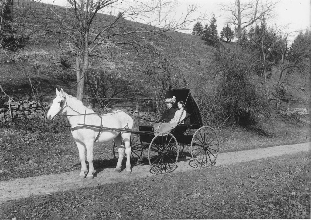 Miniature of Two women in a horse drawn carriage, Wardsboro, Vt.