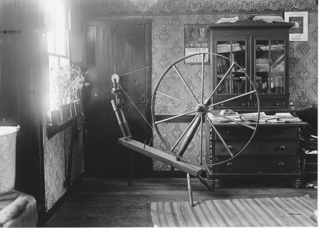 Miniature of Interior with spinning wheel, Williamsville, Vt.