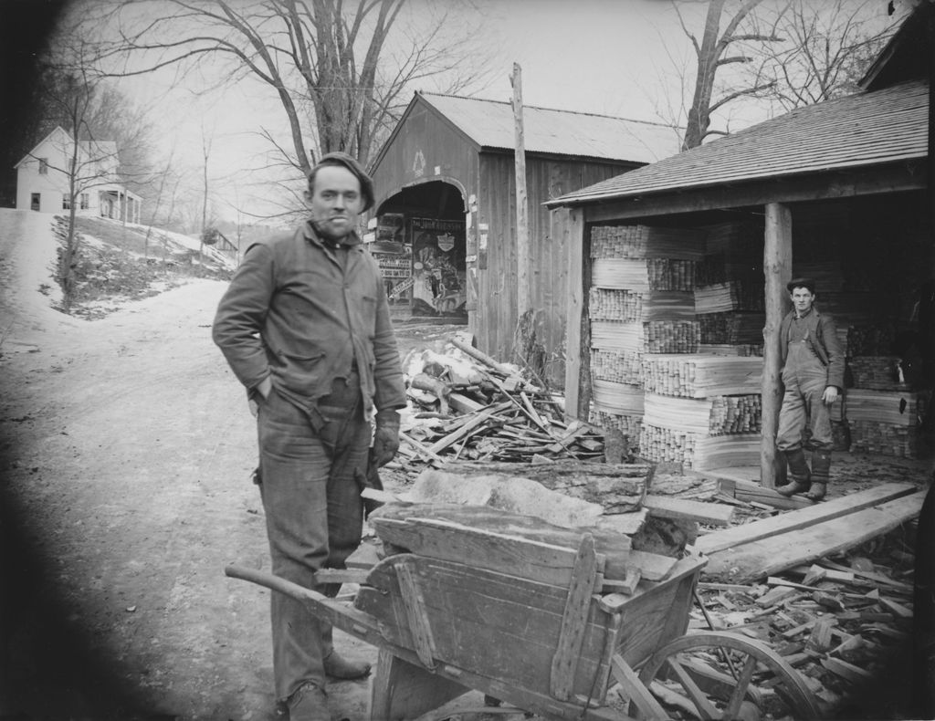 Miniature of Walter Tift in front of the Merrifield mill, Williamsville, Vt.