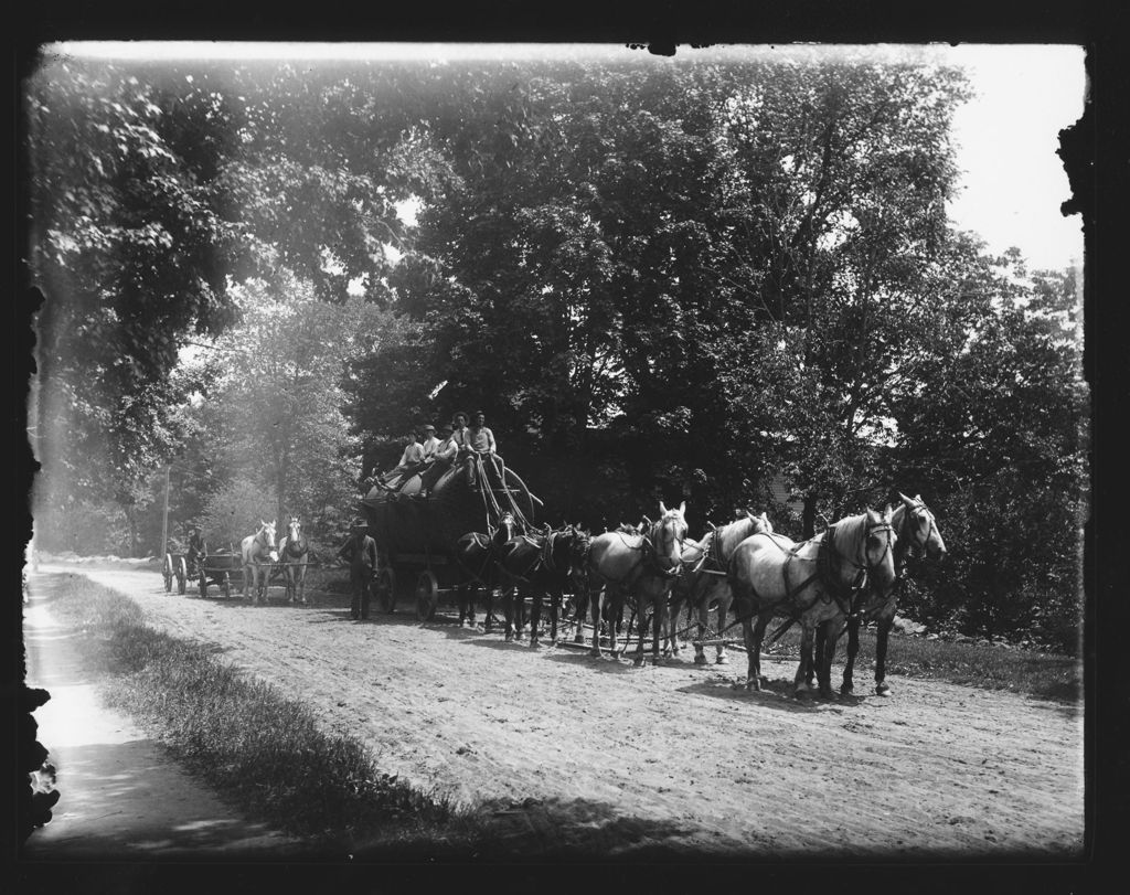 Miniature of Boiler with eight horse team on road, Williamsville, Vt.