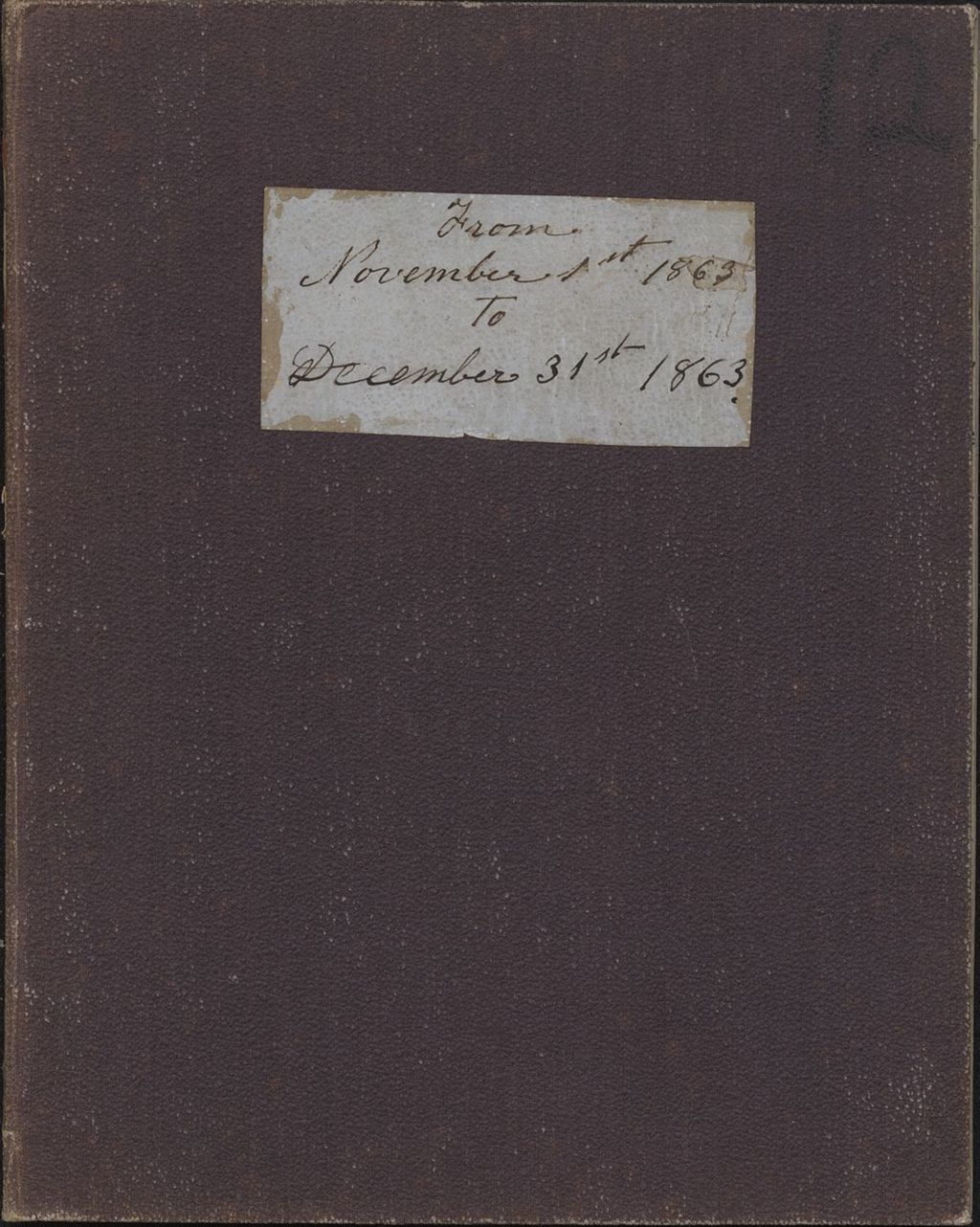 Miniature of Caroline Crane Marsh Diary, November 1 - December 31, 1863