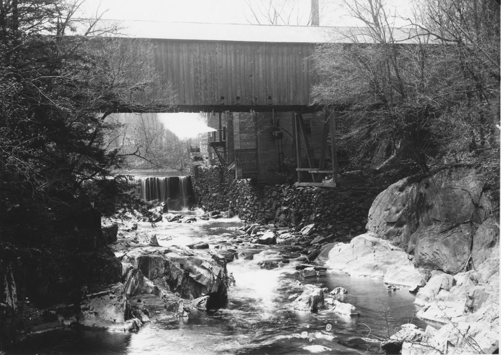 Miniature of Covered bridge with dam in background, Williamsville, Vt.