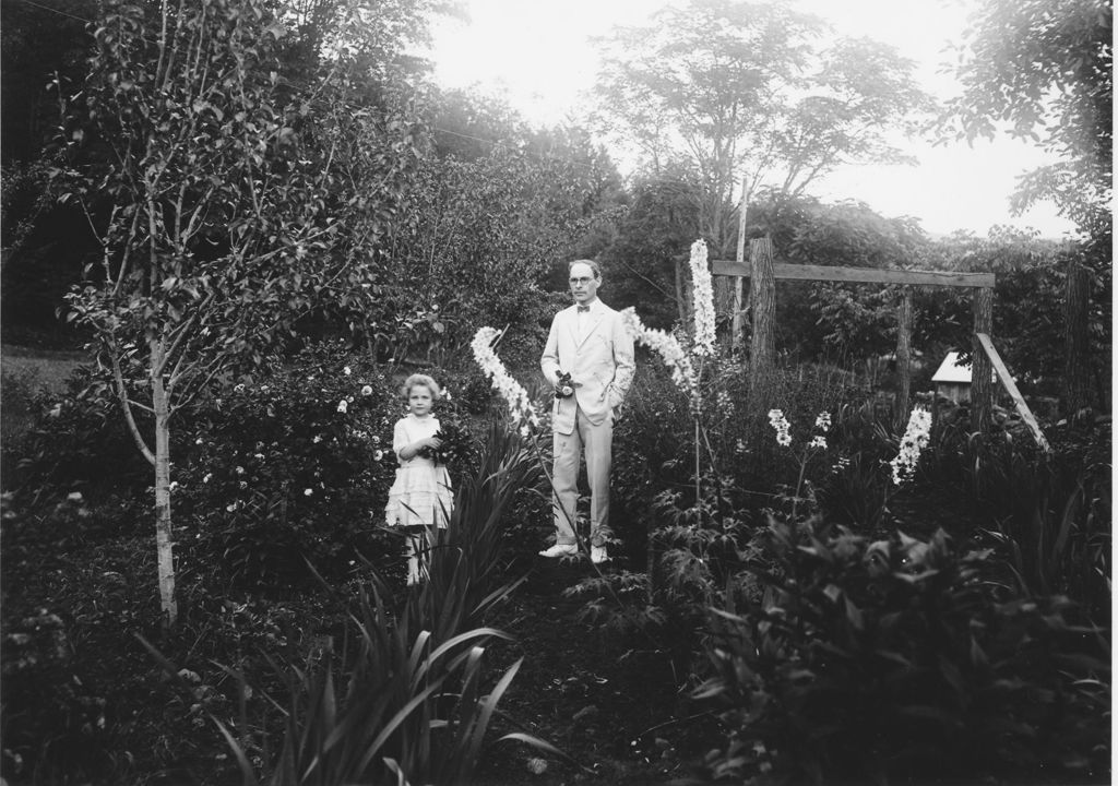 Miniature of Raymond George Webster and Ruth Thayer in garden