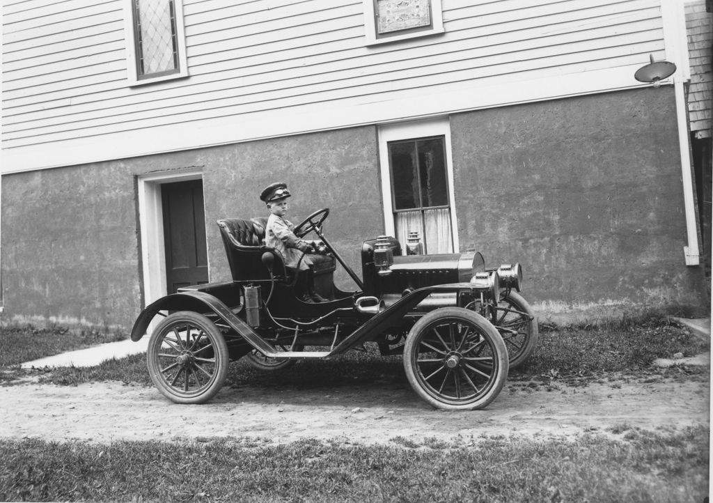 Miniature of Webster in "Red", an automobile, Newfane, Vt.