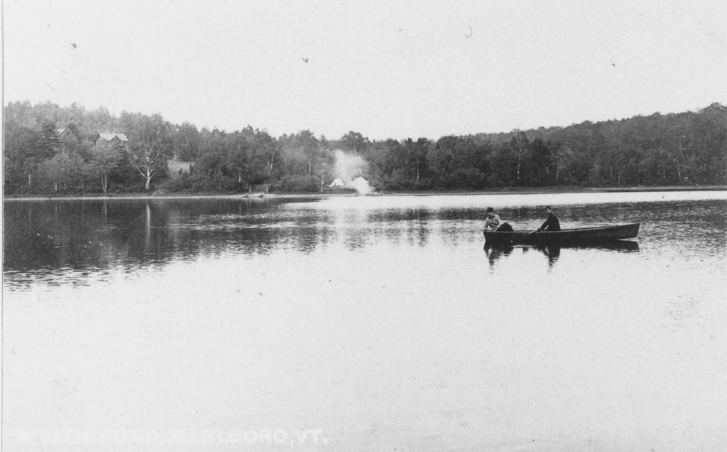 Miniature of Two men in a canoe on South Pond, Marlboro, Vt.