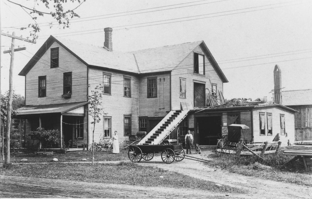 Miniature of Couple and a dog in front of home in Windham County,Vermont