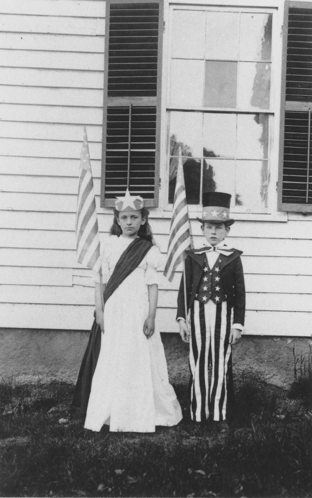 Miniature of Flloyd Washer and Lottie Pierce in 4th of July costumes, Williamsville, Vt.