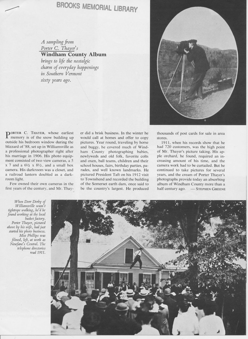 Miniature of Vermont Life article about Porter Thayer's images