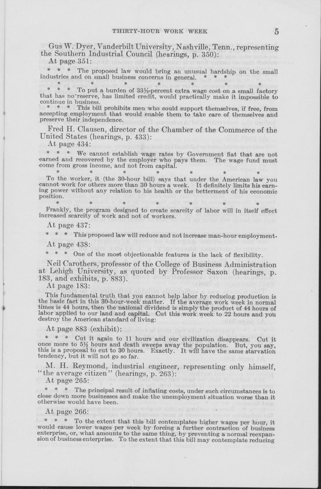 Miniature of Thirty-Hour Work Week: Minority Views of the Committee on the Judiciary to Accompany S. 87., March 13, 1935