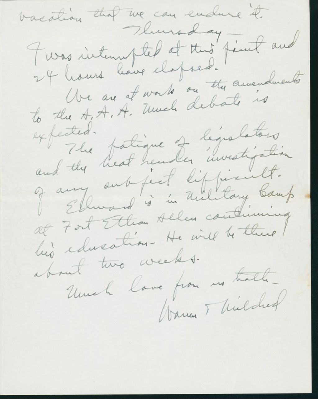 Miniature of Letter to Mrs. C.G. (Ann) Austin, July 10, 1935