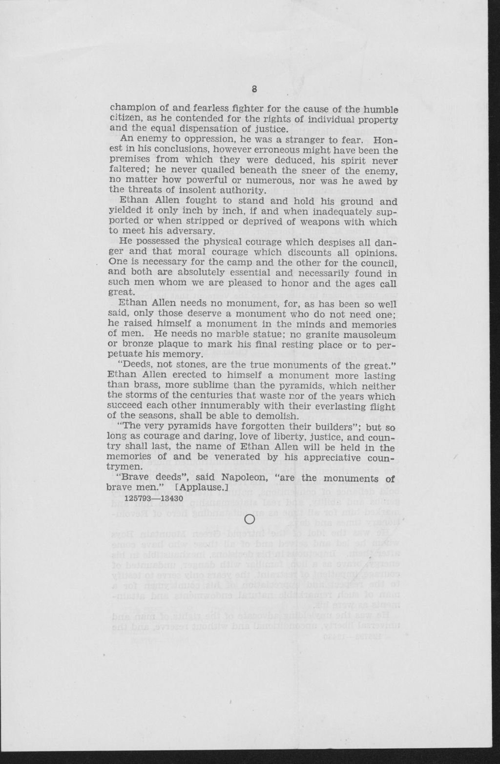 Miniature of In Commemoration of the 200th Anniversary of the Birth of Ethan Allen on January 10, 1937: Speeches of Warren R. Austin of Vermont and Representative Charles A. Plumley of Vermont in the House of Representatives.