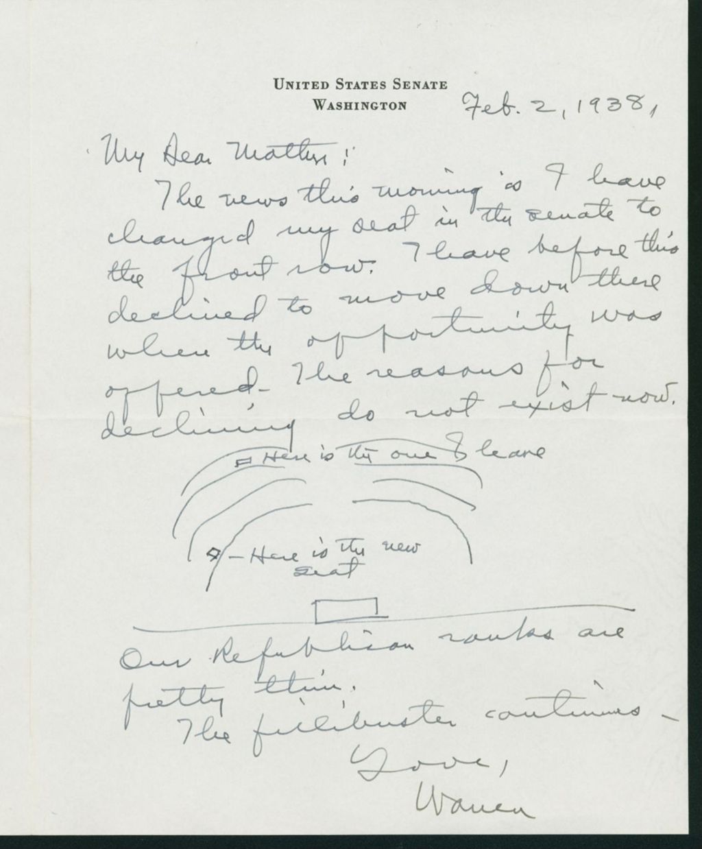 Miniature of Letter to Mrs. C.G. (Ann) Austin, February 2, 1938