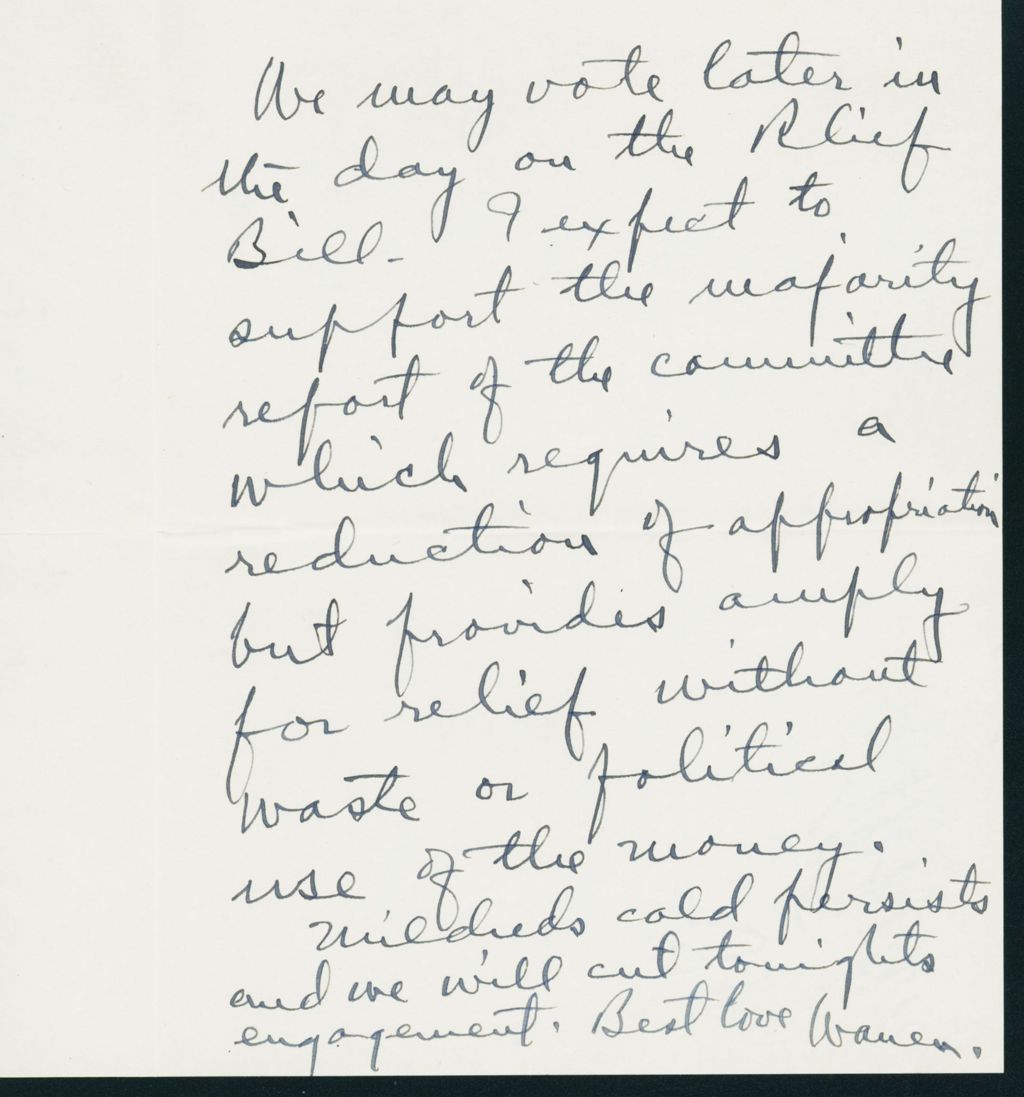 Miniature of Letter to Mrs. C.G. (Ann) Austin, January 25, 1939