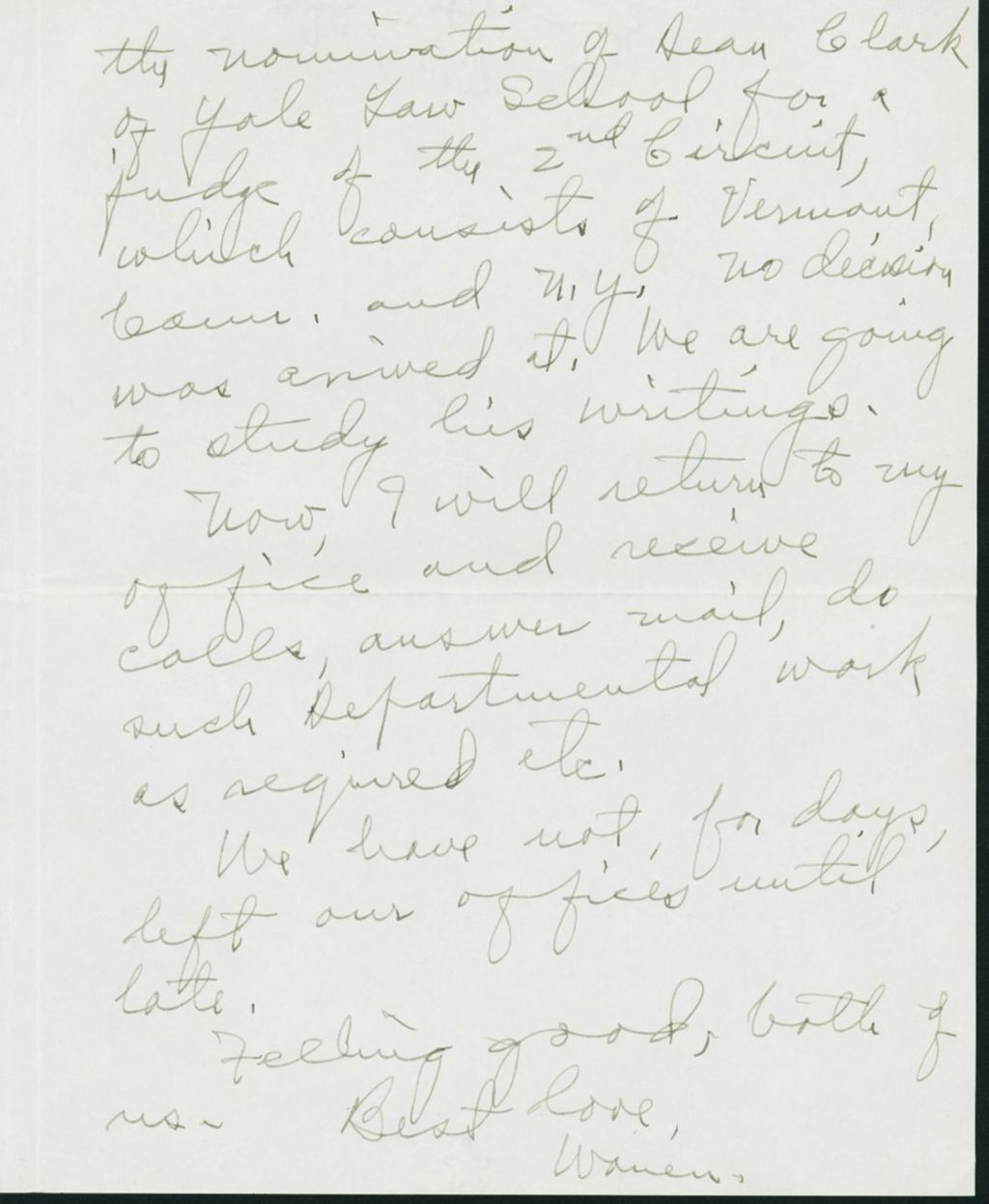 Miniature of Letter to Mrs. C.G. (Ann) Austin, February 3, 1939