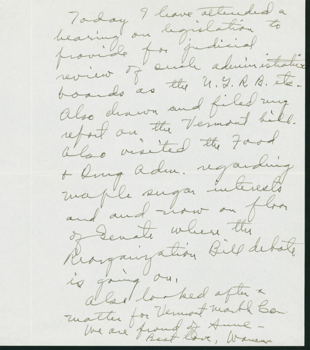 Miniature of Letter to Mrs. C.G. (Ann) Austin, March 21, 1939