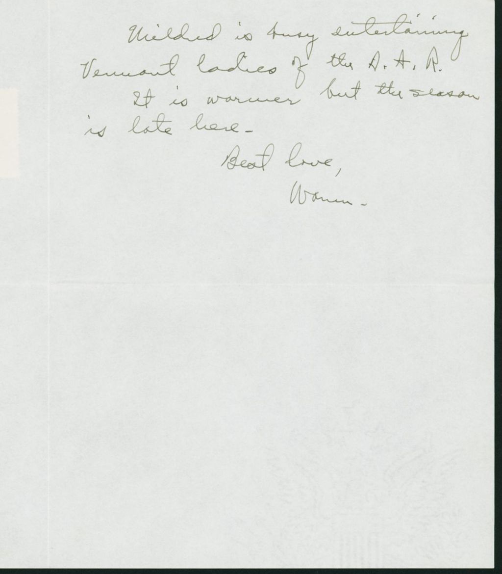 Miniature of Letter to Mrs. C.G. (Ann) Austin, April 19, 1939
