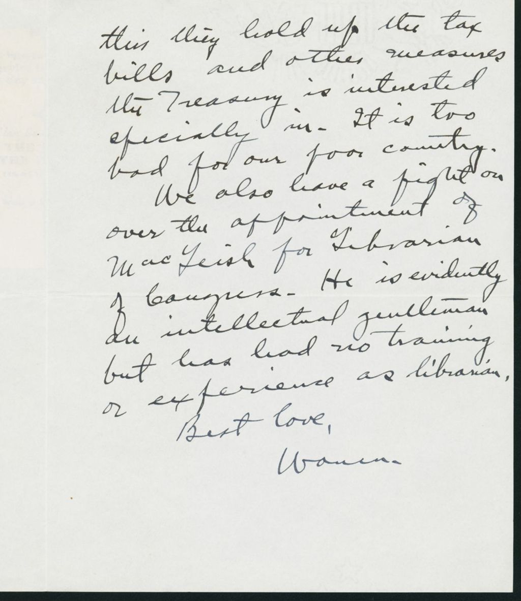 Miniature of Letter to Mrs. C.G. (Ann) Austin, June 22, 1939