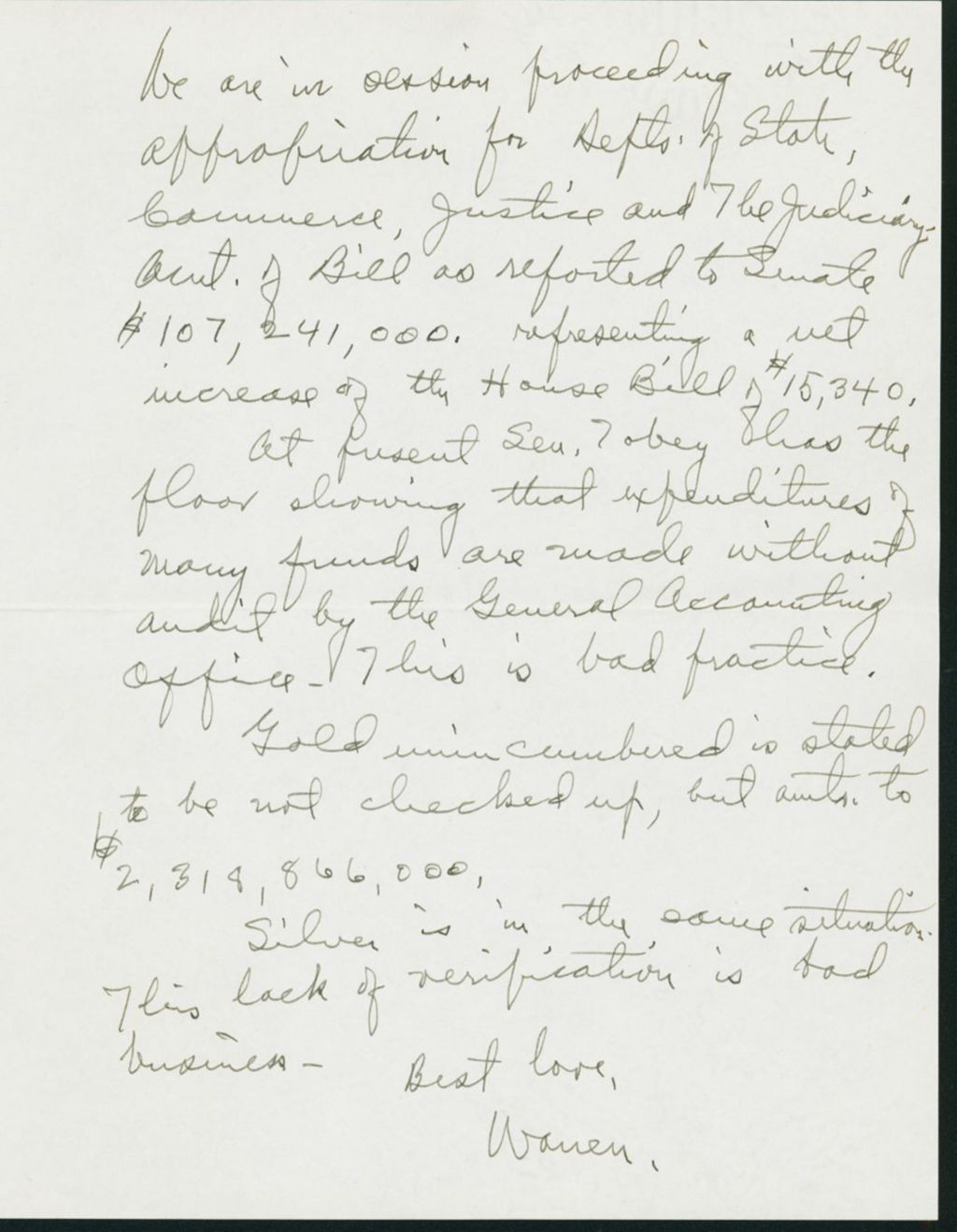 Miniature of Letter to Mrs. C.G. (Ann) Austin, February 26, 1940