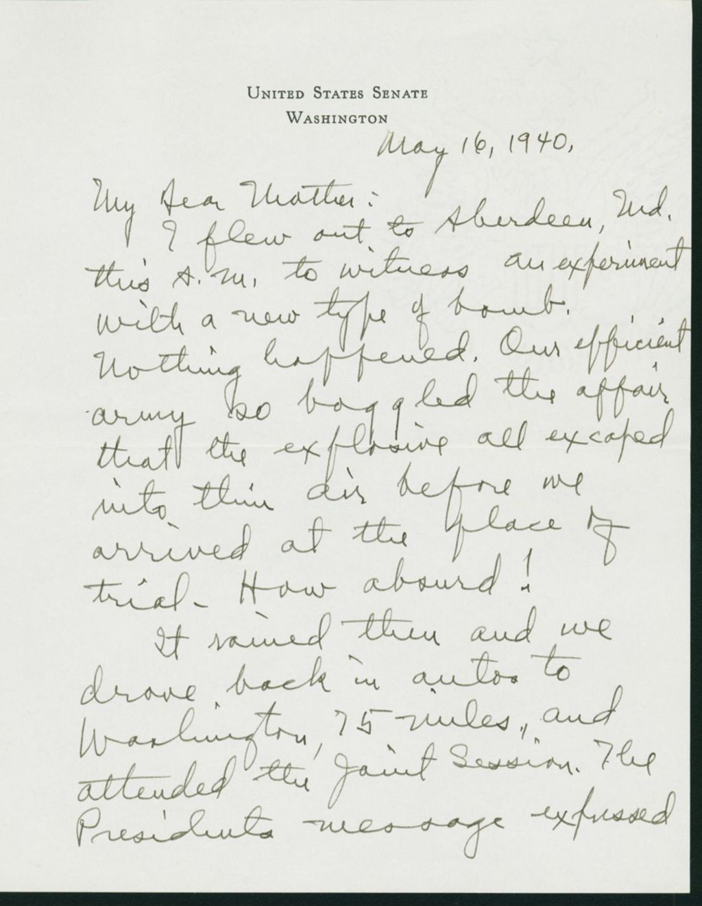Miniature of Letter to Mrs. C.G. (Ann) Austin, May 16, 1940