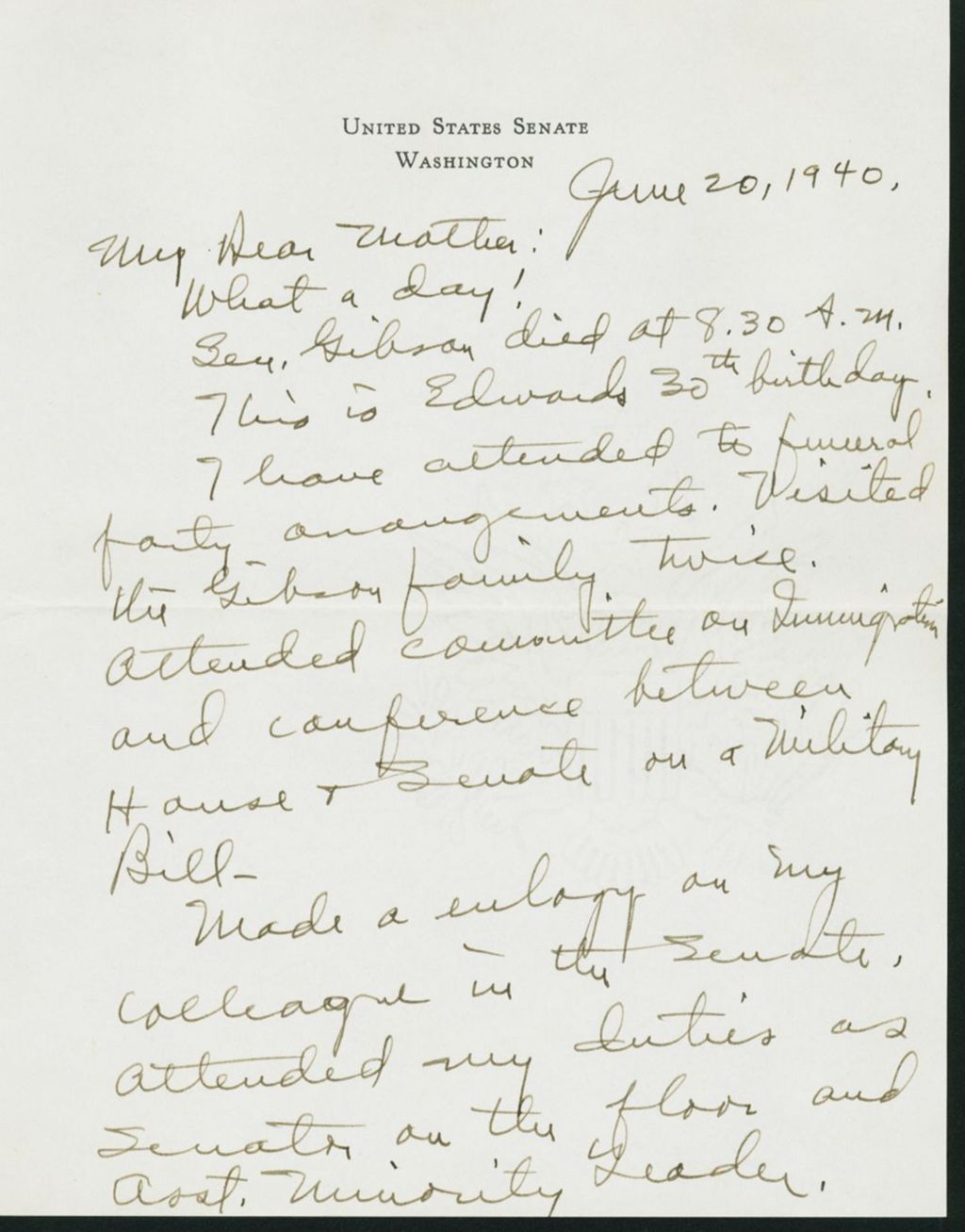 Miniature of Letter to Mrs. C.G. (Ann) Austin, June 20, 1940