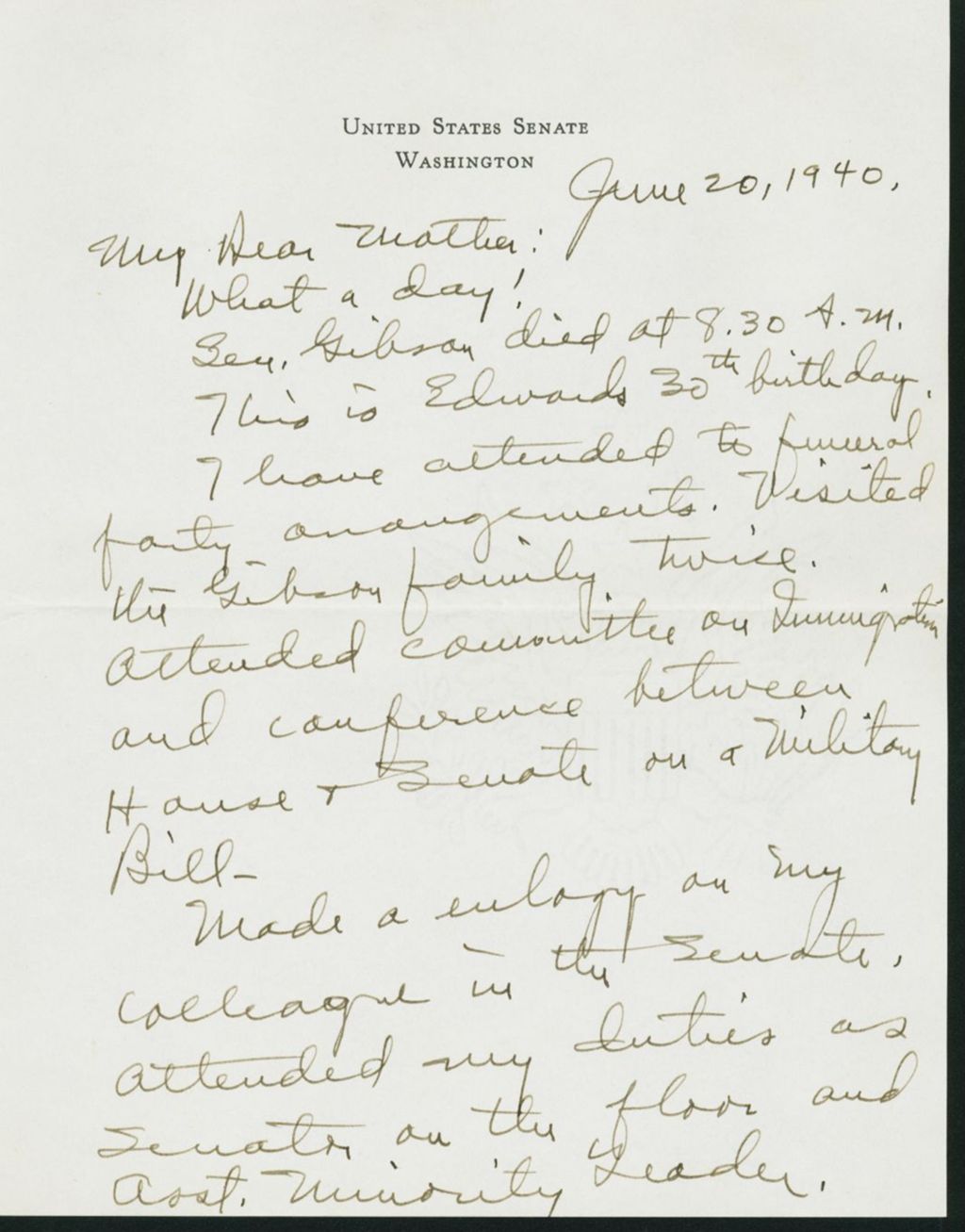 Miniature of Letter to Mrs. C.G. (Ann) Austin, June 20, 1940