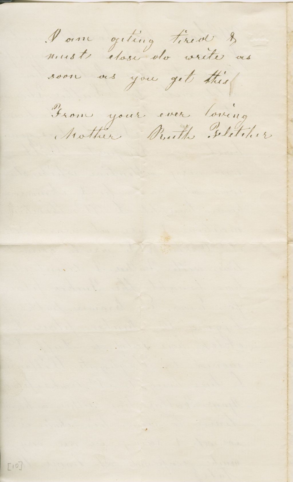 Miniature of Ruth Fletcher to Andrew Craig Fletcher\, 1864 October 9