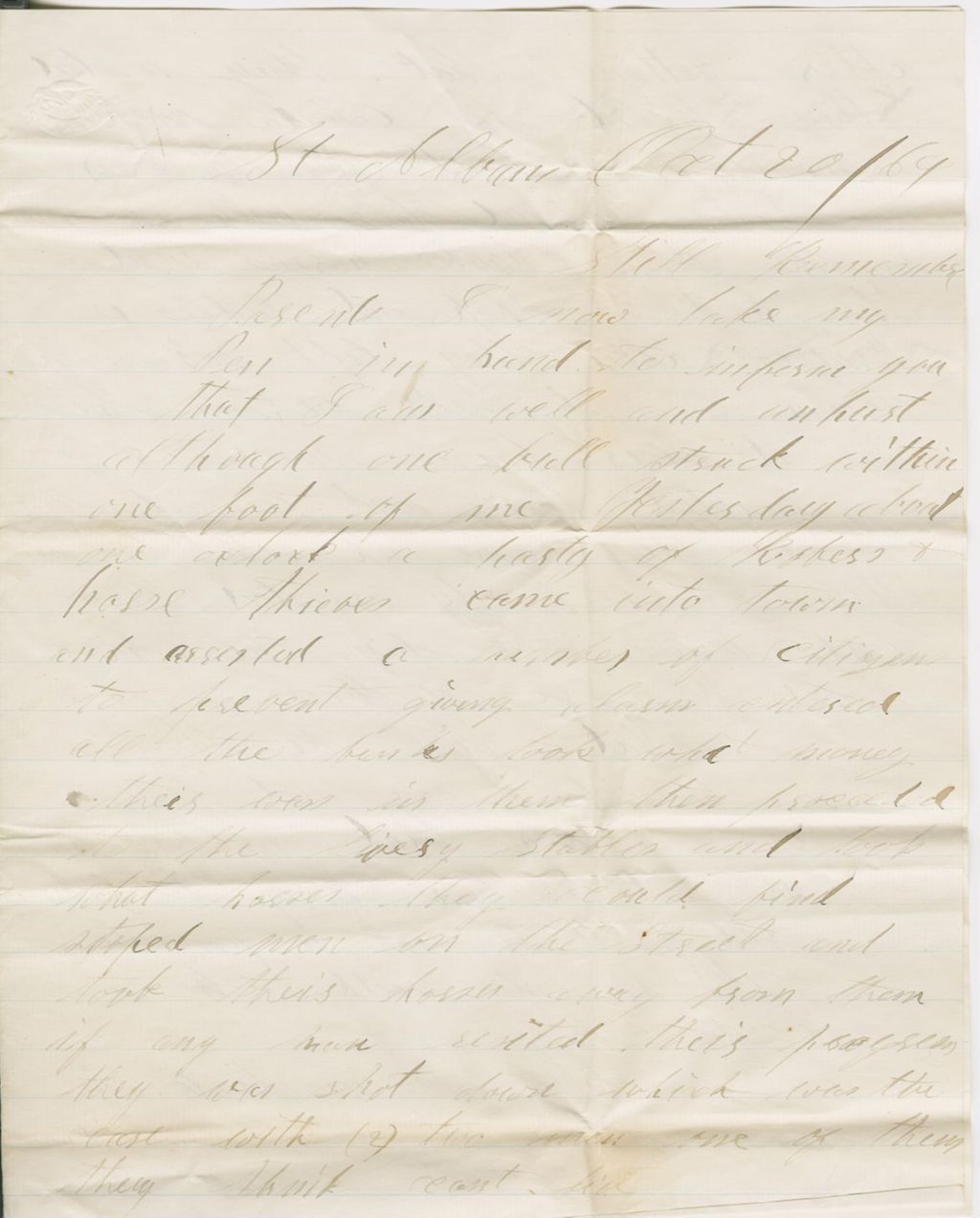 Miniature of Andrew Craig Fletcher to Andrew and Ruth Fletcher\, 1864 October 20