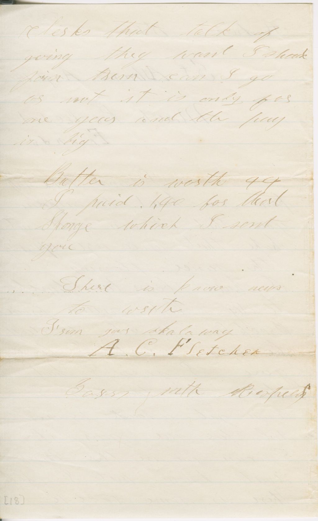 Miniature of Andrew Craig Fletcher to Family\, 1864 August 14