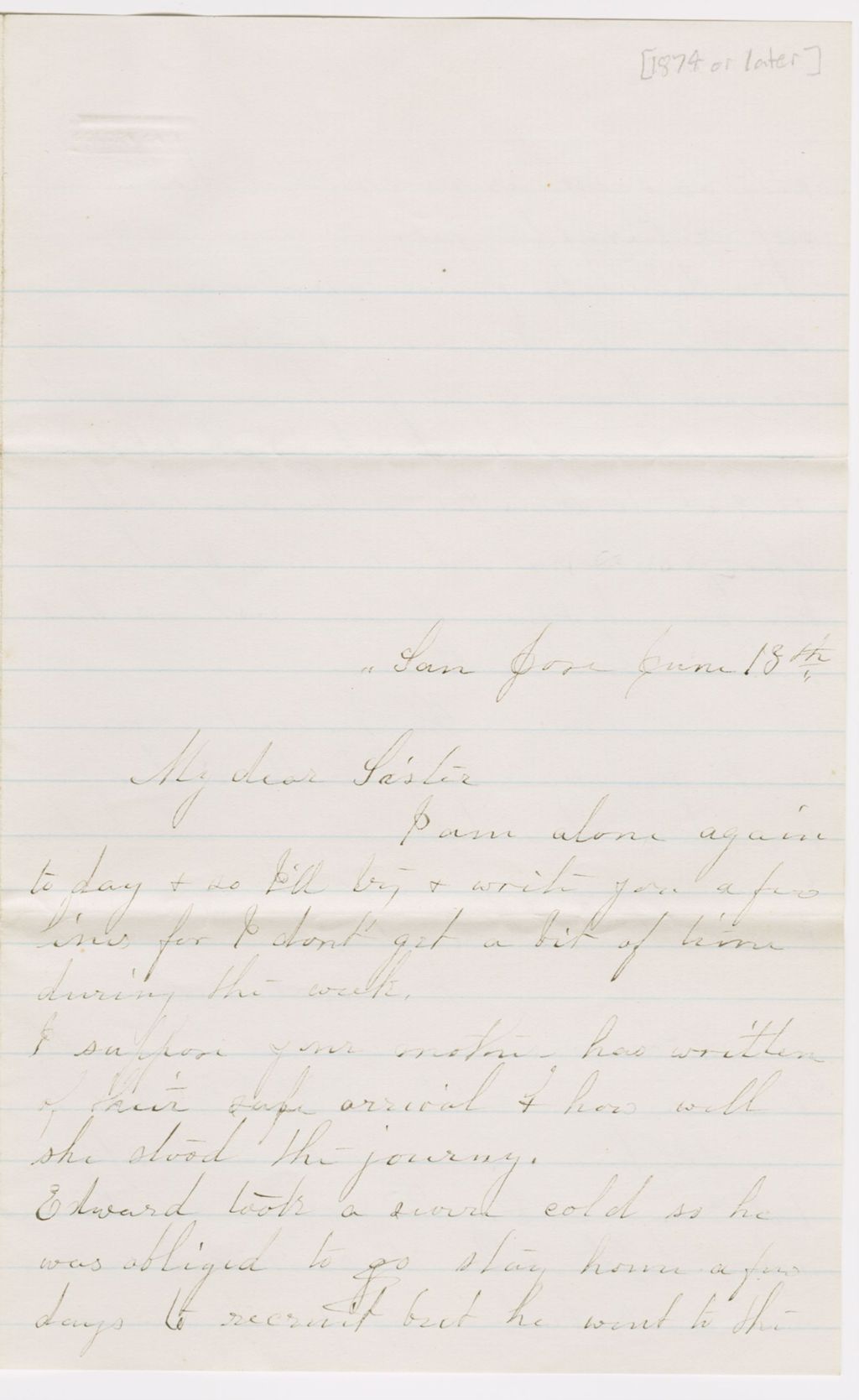 Miniature of Marilla Smith to Henrietta Fletcher\, no year June 13