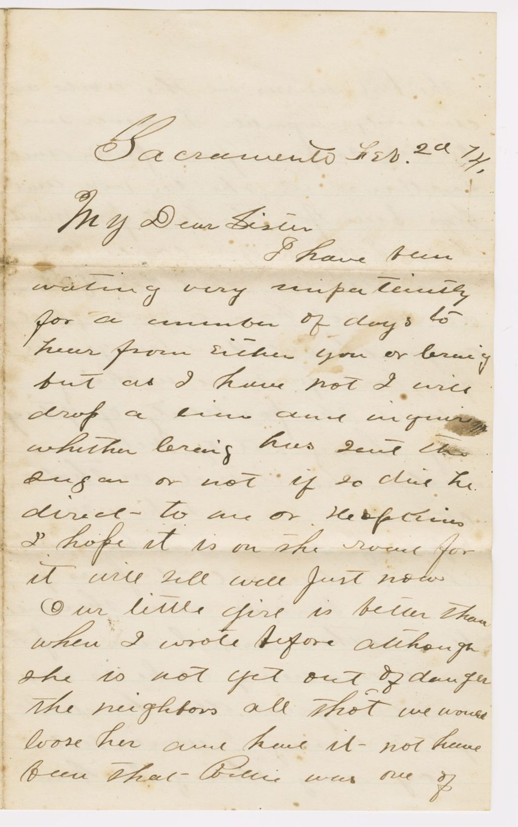 Miniature of Edward C. Smith to Henrietta Fletcher\, 1874 February 2