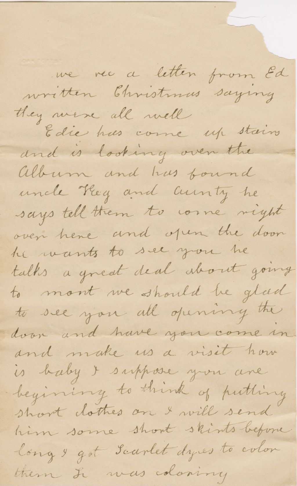 Miniature of Catherine Smith to Henrietta Fletcher and Family\, [circa 1884] January 27